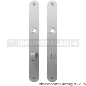 GPF Bouwbeslag RVS GPF1100.23 WC72/8 normaal plaatschild afgerond zonder veer 240x30x2 mm WC72/8 normale deurknop RVS geborsteld - R21004330 - afbeelding 1
