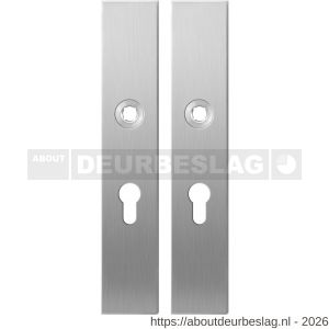 GPF Bouwbeslag RVS GPF1100.25 PC55 langschild rechthoekig enkelverend 218x40x8,5 mm PC55 RVS geborsteld - R21004239 - afbeelding 1