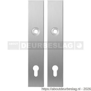 GPF Bouwbeslag RVS GPF1100.25 PC92 langschild rechthoekig enkelverend 218x40x8,5 mm PC92 RVS geborsteld - R21004236 - afbeelding 1