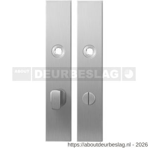GPF Bouwbeslag RVS GPF1100.25 WC72/8 groot langschild rechthoekig enkelverend 218x40x8,5 mm WC72/8 grote deurknop RVS geborsteld - R21004306 - afbeelding 1