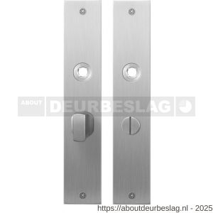 GPF Bouwbeslag RVS GPF1100.26 WC55/8 groot plaatschild rechthoekig zonder veer 220x40x2 mm WC55/8 grote deurknop RVS geborsteld - R21004171 - afbeelding 1