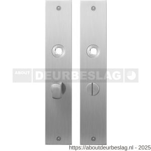 GPF Bouwbeslag RVS GPF1100.26 WC55/8 normaal plaatschild rechthoekig zonder veer 220x40x2 mm WC55/8 normale deurknop RVS geborsteld - R21004344 - afbeelding 1
