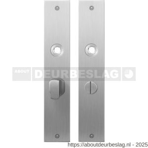 GPF Bouwbeslag RVS GPF1100.26 WC57/5 groot plaatschild rechthoekig zonder veer 220x40x2 mm WC57/5 grote deurknop RVS geborsteld - R21004142 - afbeelding 1