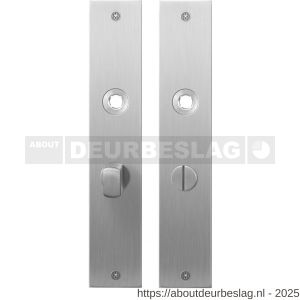 GPF Bouwbeslag RVS GPF1100.26 WC57/5 normaal plaatschild rechthoekig zonder veer 220x40x2 mm WC57/5 normale deurknop RVS geborsteld - R21004343 - afbeelding 1