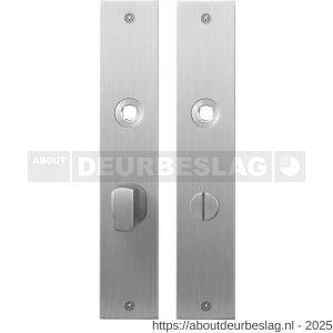 GPF Bouwbeslag RVS GPF1100.26 WC63/8 groot plaatschild rechthoekig zonder veer 220x40x2 mm WC63/8 grote deurknop RVS geborsteld - R21004151 - afbeelding 1