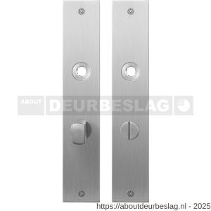 GPF Bouwbeslag RVS GPF1100.26 WC63/8 normaal plaatschild rechthoekig zonder veer 220x40x2 mm WC63/8 normale deurknop RVS geborsteld - R21004342 - afbeelding 1