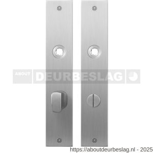 GPF Bouwbeslag RVS GPF1100.26 WC72/8 groot plaatschild rechthoekig zonder veer 220x40x2 mm WC72/8 grote deurknop RVS geborsteld - R21004161 - afbeelding 1