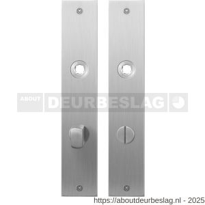GPF Bouwbeslag RVS GPF1100.26 WC72/8 normaal plaatschild rechthoekig zonder veer 220x40x2 mm WC72/8 normale deurknop RVS geborsteld - R21004341 - afbeelding 1