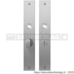 GPF Bouwbeslag RVS GPF1100.27 WC55/8 groot plaatschild rechthoekig zonder veer 240x40x2 mm WC55/8 grote deurknop RVS geborsteld - R21004170 - afbeelding 1