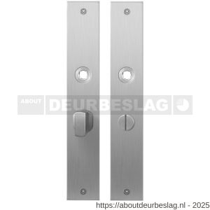 GPF Bouwbeslag RVS GPF1100.27 WC57/5 groot plaatschild rechthoekig zonder veer 240x40x2 mm WC57/5 grote deurknop RVS geborsteld - R21004141 - afbeelding 1