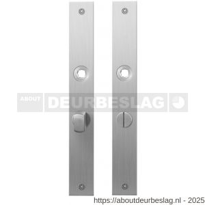 GPF Bouwbeslag RVS GPF1100.28 WC57/5 normaal plaatschild rechthoekig zonder veer 240x30x2m WC57/5 normale deurknop RVS geborsteld - R21004363 - afbeelding 1