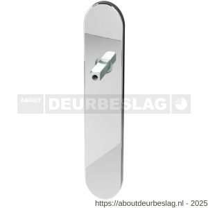 GPF Bouwbeslag RVS GPF1100.60.400 blind langschild gatdeel afgerond 220x40x8 mm blind met vastgelaste knopvastzetter RVS gepolijst - R21016677 - afbeelding 1