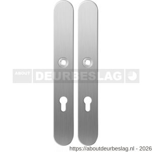 GPF Bouwbeslag RVS GPF1100.70 XL PC72 langschild XL afgerond enkelverend 282x40x8,5 mm PC72 RVS geborsteld - R21004044 - afbeelding 1