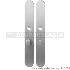GPF Bouwbeslag RVS GPF1100.70 XL WC55/8 groot langschild XL afgerond enkelverend 282x40x8,5 mm WC55/8 grote deurknop RVS geborsteld - R21004047 - afbeelding 1
