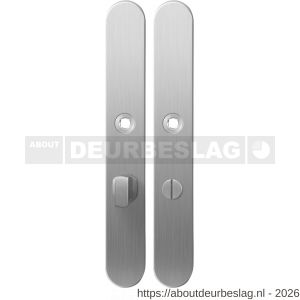 GPF Bouwbeslag RVS GPF1100.70 XL WC63/8 groot langschild XL afgerond enkelverend 282x40x8,5 mm WC63/8 grote deurknop RVS geborsteld - R21004051 - afbeelding 1