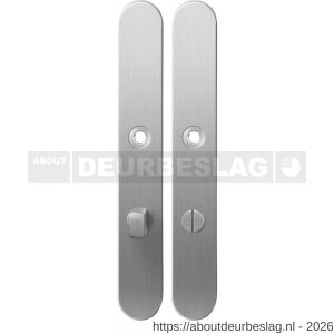 GPF Bouwbeslag RVS GPF1100.70 XL WC72/8 normaal langschild XL afgerond enkelverend 282x40x8,5 mm WC72/8 normale deurknop RVS geborsteld - R21004054 - afbeelding 1