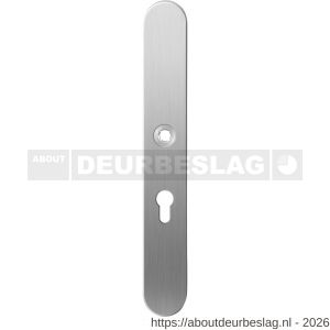 GPF Bouwbeslag RVS GPF1100.70R XL PC55 langschild gatdeel XL afgerond 282x40x8,5 mm PC55 rechtsdraaiend RVS geborsteld - R21004065 - afbeelding 1