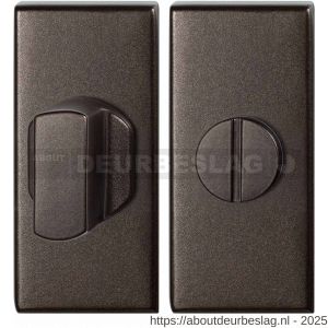 GPF Bouwbeslag Anastasius GPF1101.A1.0910 toiletgarnituur rechthoekig 70x32 mm stift 8 mm grote knop Dark blend - R21012694 - afbeelding 1
