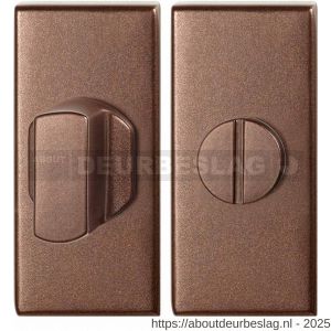 GPF Bouwbeslag Anastasius GPF1101.A2.0910 toiletgarnituur rechthoekig 70x32 mm stift 8 mm grote knop Bronze blend - R21012695 - afbeelding 1