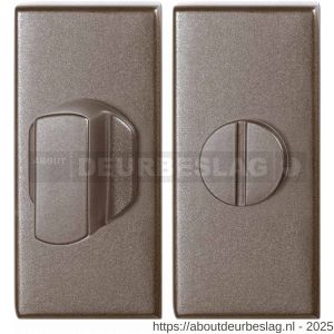 GPF Bouwbeslag Anastasius GPF1101.A3.0910 toiletgarnituur rechthoekig 70x32 mm stift 8 mm grote knop Mocca blend - R21012696 - afbeelding 1
