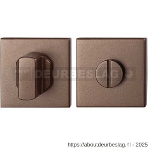 GPF Bouwbeslag Anastasius GPF1102.A2.0910 toiletgarnituur vierkant 50x50x8 mm stift 8 mm grote knop Bronze blend - R21011397 - afbeelding 1