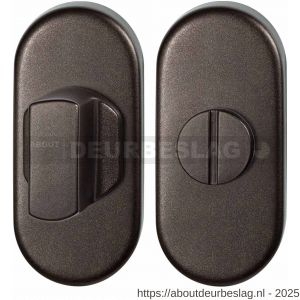 GPF Bouwbeslag Anastasius GPF1104.A1.0910 toiletgarnituur ovaal 70x32 mm stift 8 mm grote knop Dark blend - R21012698 - afbeelding 1