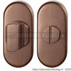 GPF Bouwbeslag Anastasius GPF1104.A2.0910 toiletgarnituur ovaal 70x32 mm stift 8 mm grote knop Bronze blend - R21012699 - afbeelding 1