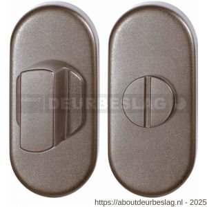 GPF Bouwbeslag Anastasius GPF1104.A3.0910 toiletgarnituur ovaal 70x32 mm stift 8 mm grote knop Mocca blend - R21012700 - afbeelding 1