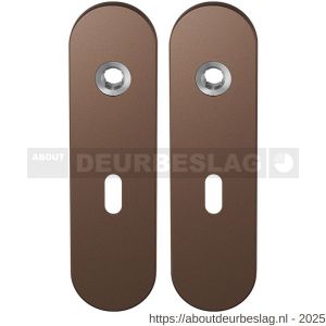 GPF Bouwbeslag Anastasius GPF1110.A2 BB56 kortschild afgerond enkelverend 169x46x8,5 mm BB56 Bronze blend - R21012445 - afbeelding 1