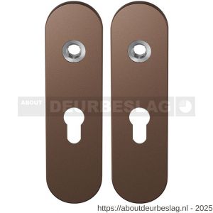 GPF Bouwbeslag Anastasius GPF1110.A2 PC55 kortschild afgerond enkelverend 169x46x8,5 mm PC55 Bronze blend - R21012446 - afbeelding 1