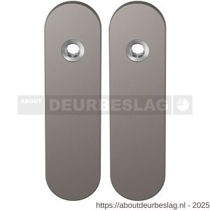 GPF Bouwbeslag Anastasius GPF1110.A3 blind kortschild afgerond enkelverend 169x46x8,5 mm blind Mocca blend - R21012460 - afbeelding 1