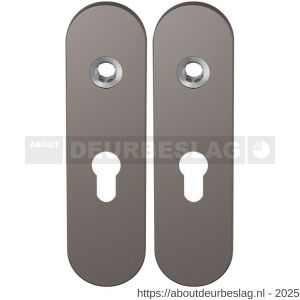 GPF Bouwbeslag Anastasius GPF1110.A3 PC55 kortschild afgerond enkelverend 169x46x8,5 mm PC55 Mocca blend - R21012462 - afbeelding 1