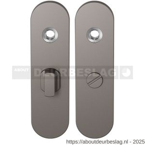 GPF Bouwbeslag Anastasius GPF1110.A3 WC55/8 groot kortschild afgerond enkelverend 169x46x8,5 mm WC55/8 grote deurknop Mocca blend - R21012472 - afbeelding 1
