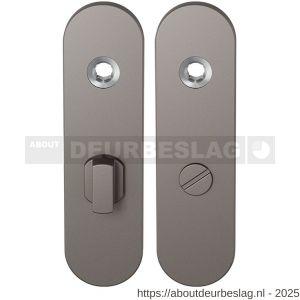 GPF Bouwbeslag Anastasius GPF1110.A3 WC63/8 groot kortschild afgerond enkelverend 169x46x8,5 mm WC63/8 grote deurknop Mocca blend - R21012474 - afbeelding 1
