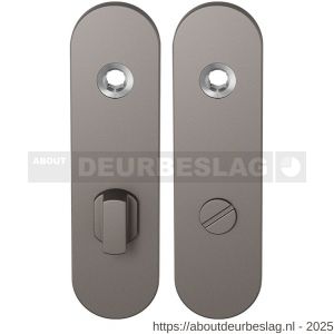 GPF Bouwbeslag Anastasius GPF1110.A3 WC72/8 groot kortschild afgerond enkelverend 169x46x8,5 mm WC72/8 grote deurknop Mocca blend - R21012475 - afbeelding 1
