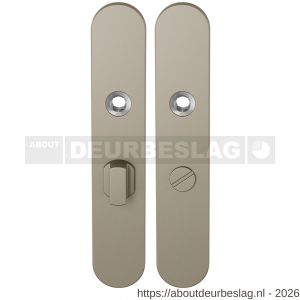 GPF Bouwbeslag Anastasius GPF1120.A4 WC57/5 groot langschild afgerond enkelverend 218x40x8,5 mm WC57/5 grote deurknop Champagne blend - R21012687 - afbeelding 1