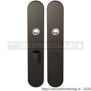 GPF Bouwbeslag Anastasius GPF1120.A1 WC63/8 groot langschild afgerond enkelverend 218x40x8,5 mm WC63/8 grote deurknop Dark blend - R21011115 - afbeelding 1