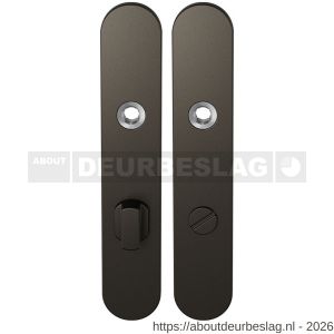 GPF Bouwbeslag Anastasius GPF1120.A1 WC72/8 groot langschild afgerond enkelverend 218x40x8,5 mm WC72/8 grote deurknop Dark blend - R21011116 - afbeelding 1