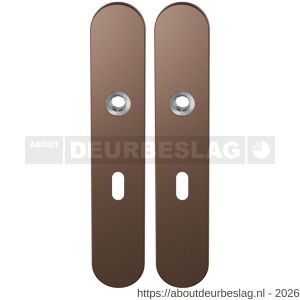 GPF Bouwbeslag Anastasius GPF1120.A2 BB56 langschild afgerond enkelverend 218x40x8,5 mm BB56 Bronze blend - R21011118 - afbeelding 1