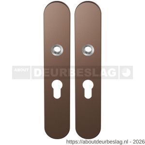 GPF Bouwbeslag Anastasius GPF1120.A2 PC55 langschild afgerond enkelverend 218x40x8,5 mm PC55 Bronze blend - R21011119 - afbeelding 1