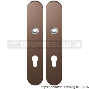 GPF Bouwbeslag Anastasius GPF1120.A2 PC72 langschild afgerond enkelverend 218x40x8,5 mm PC72 Bronze blend - R21011120 - afbeelding 1
