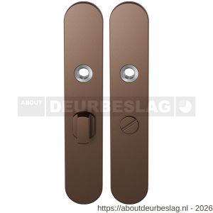 GPF Bouwbeslag Anastasius GPF1120.A2 WC55/8 groot langschild afgerond enkelverend 218x40x8,5 mm WC55/8 grote deurknop Bronze blend - R21011129 - afbeelding 1