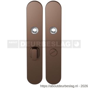 GPF Bouwbeslag Anastasius GPF1120.A2 WC57/5 groot langschild afgerond enkelverend 218x40x8,5 mm WC57/5 grote deurknop Bronze blend - R21012685 - afbeelding 1