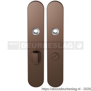 GPF Bouwbeslag Anastasius GPF1120.A2 WC63/8 groot langschild afgerond enkelverend 218x40x8,5 mm WC63/8 grote deurknop Bronze blend - R21011130 - afbeelding 1