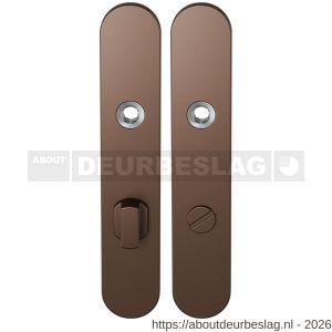 GPF Bouwbeslag Anastasius GPF1120.A2 WC72/8 groot langschild afgerond enkelverend 218x40x8,5 mm WC72/8 grote deurknop Bronze blend - R21011131 - afbeelding 1
