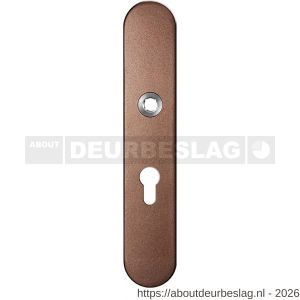 GPF Bouwbeslag Anastasius GPF1120.A2R PC55 langschild gatdeel afgerond 218x40x8,5 mm PC55 rechtsdraaiend Bronze blend - R21011127 - afbeelding 1