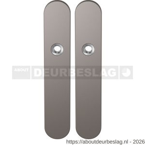 GPF Bouwbeslag Anastasius GPF1120.A3 blind langschild afgerond enkelverend 218x40x8,5 mm blind Mocca blend - R21011147 - afbeelding 1