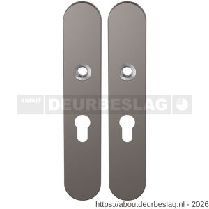 GPF Bouwbeslag Anastasius GPF1120.A3 PC55 langschild afgerond enkelverend 218x40x8,5 mm PC55 Mocca blend - R21011149 - afbeelding 1