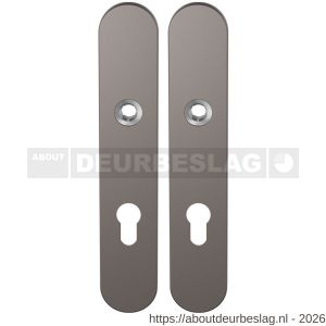GPF Bouwbeslag Anastasius GPF1120.A3 PC72 langschild afgerond enkelverend 218x40x8,5 mm PC72 Mocca blend - R21011150 - afbeelding 1