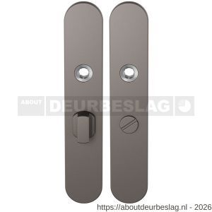 GPF Bouwbeslag Anastasius GPF1120.A3 WC55/8 groot langschild afgerond enkelverend 218x40x8,5 mm WC55/8 grote deurknop Mocca blend - R21011159 - afbeelding 1